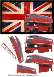 London Bus on Sepia Union Jack Decoupage