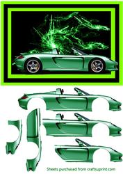 Green Sport Car Decoupage