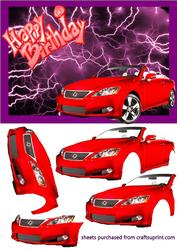Red Sports Car Decoupage