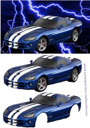 Blue Dodge Viper Decoupage