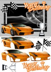 Orange Lamborghini Decoupage