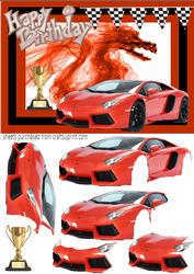 Orange Lamborghini Dragon Decoupage