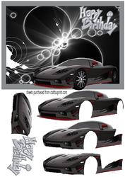 Jet Black Red Sport Car Decoupage