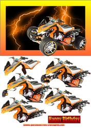 Orange Quad Decoupage