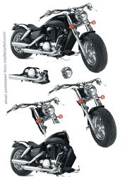 Silver and Black Motorbike Decoupage