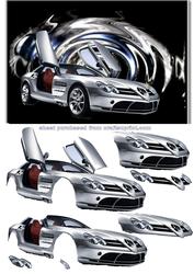 Mercedes Sports Car Decoupage