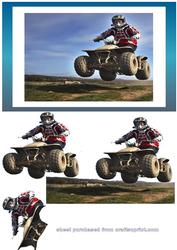 Quad Biker Decoupage