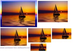 Yach in Sunset Pyramid