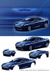 Aston Martin Vanquish Metallic Blue Decoupage