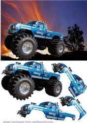 Monster Truck on Sunset Background