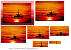 Aeroplane on Sunset Decoupage