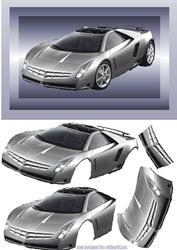 Sports Car Cein Decoupage
