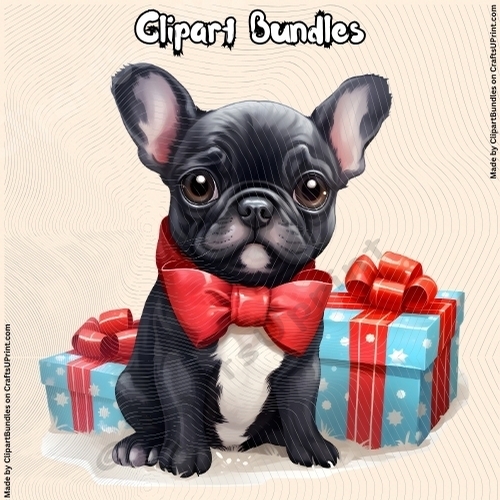 Cute Cute Cartoon Style French Bulldog Clipart (4096px x 4096px, .png, 300dpi)