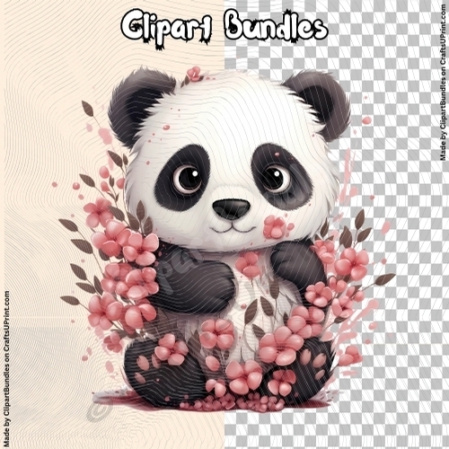 Cute Chibi Valentine Panda (4096px x 4096px, .png, 300dpi)