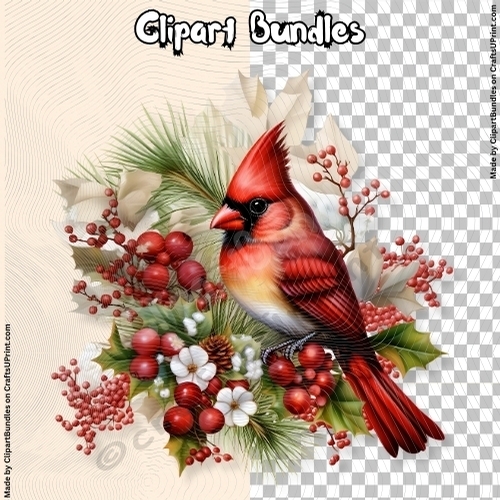 Christmas Card Embellishment/Clipart (4096px x 4096px, 300dpi, .png file)