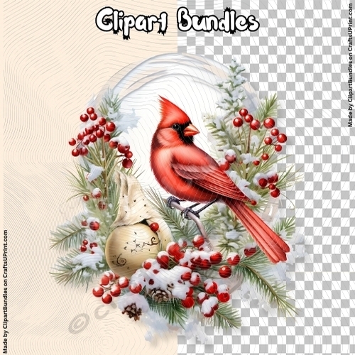 Christmas Card Embellishment/Clipart (4096px x 4096px, 300dpi, .png file)
