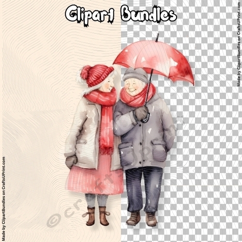 Super Cute Retro 80s Cartoon Style Valentine Couple Clipart 09 (4096px x 4096px, 300dpi, png file)