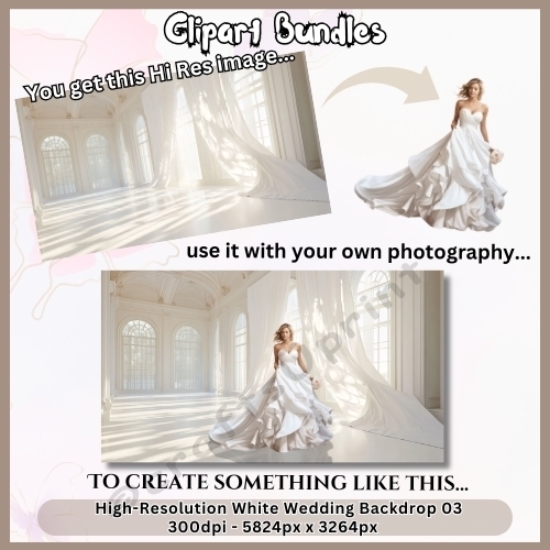 White Wedding Backdrop 03 - High Quality PNG File, 5824px x 3264px, 300dpi
