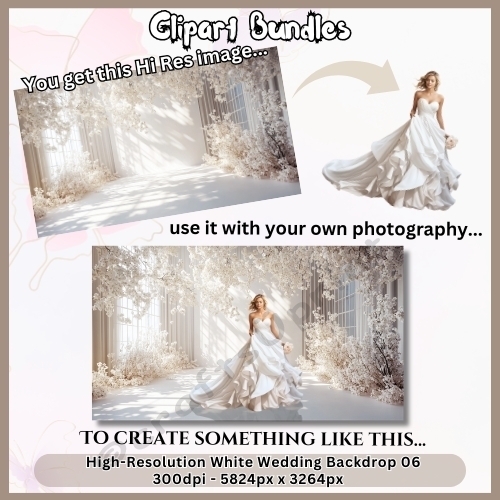 White Wedding Backdrop 06 - High Quality PNG File, 5824px x 3264px, 300dpi