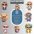 cup1378633_128605 - 8 x Beautiful Summer Chibi Hedgehog Clipart Bundle (4096px x 4096px, 300dpi, .png files)