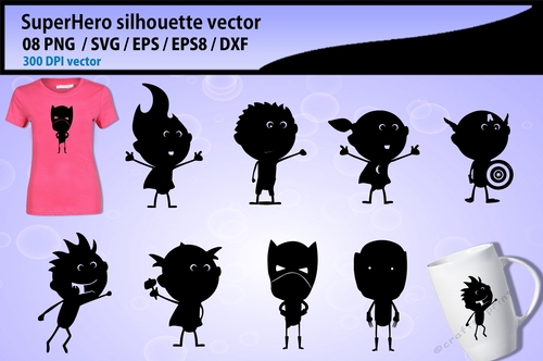 Superhero character silhouette vector