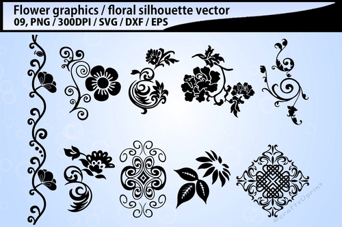 Flowers svg silhouette