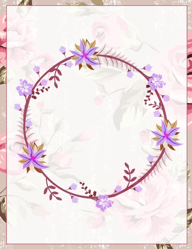 floral circle frame card