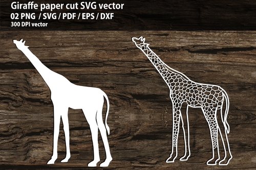giraffe paper cut out SVG