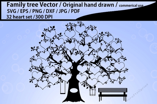 Family tree 32 heart cutting files