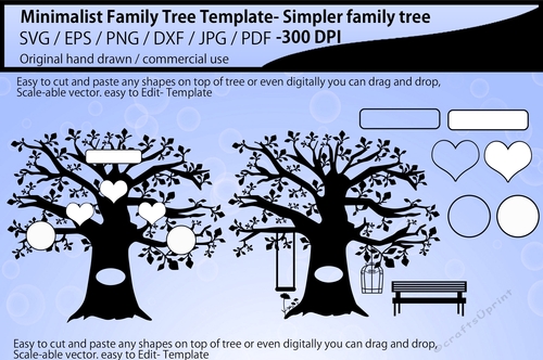 Minimalist family tree template