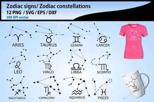 Zodiac constellations clipart