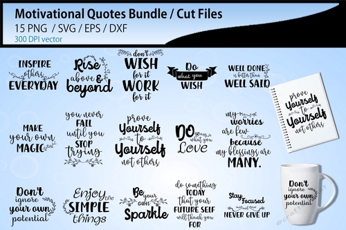 Motivational quotes cutting files