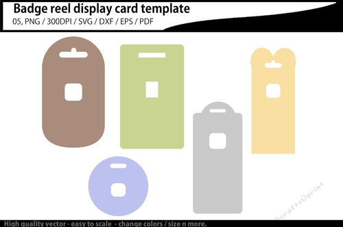 Badge reel display card template