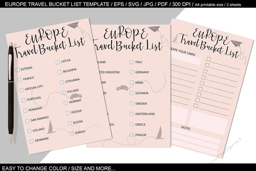 European Travel bucket list template