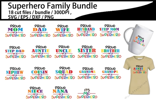 Superhero family bundle cut files