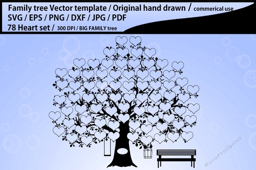 family tree with 78 names