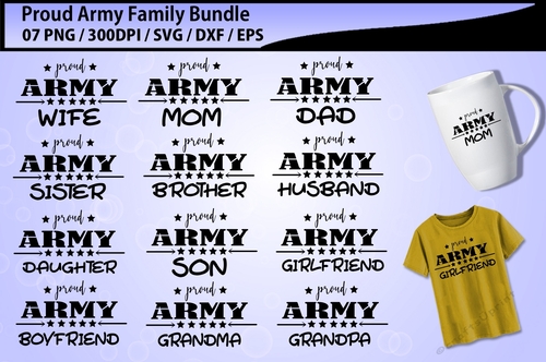 Army family cut file bundle