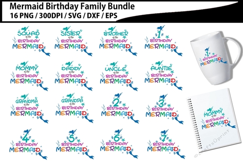 Mermaid Birthday cut file bundle