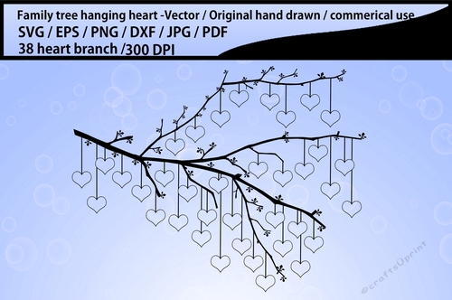 38 hanging heart branch cut files