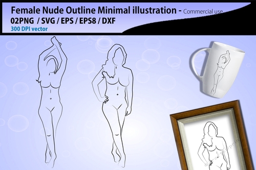 Female nude outline illustration