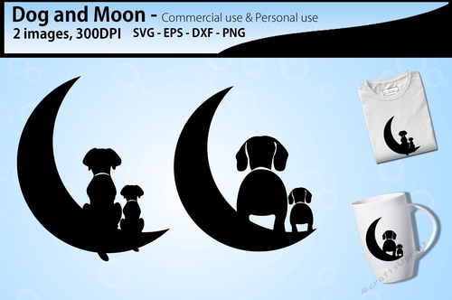 Dog and Moon silhouette