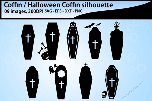 Coffin halloween silhouette