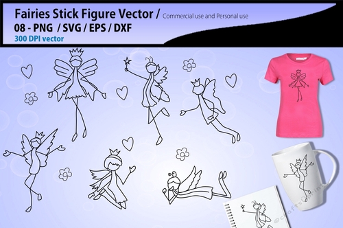 Stick figure fairies 