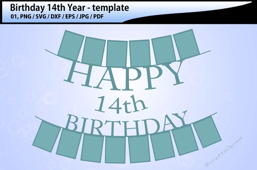 14th Birthday photo template