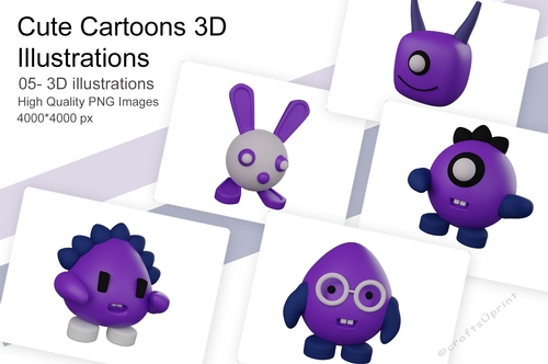 Cute cartoon PNG cut files