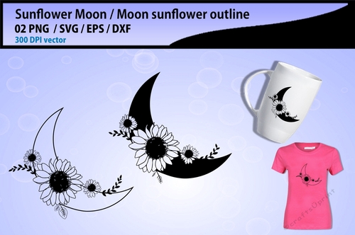 Sunflower moon silhouette