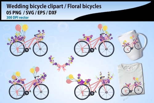 Floral bicycle svg / wedding cycle 