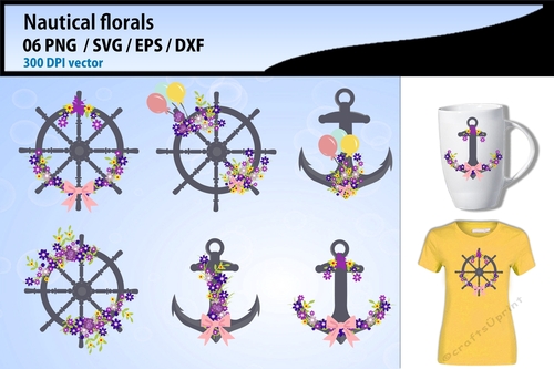 Nautical floral clipart