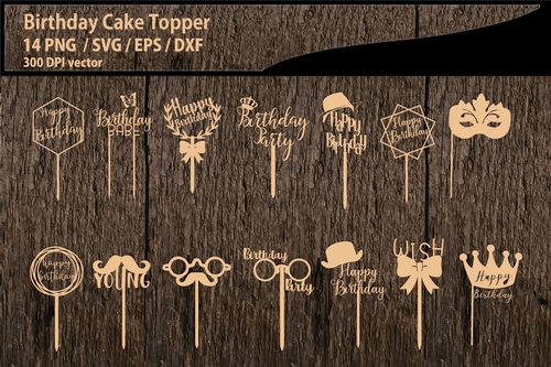 Birthday toppers cut file