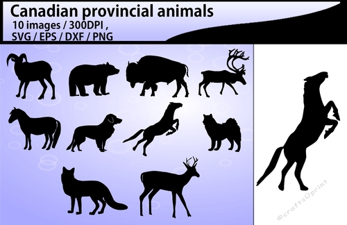 Canadian provincial animals silhouette